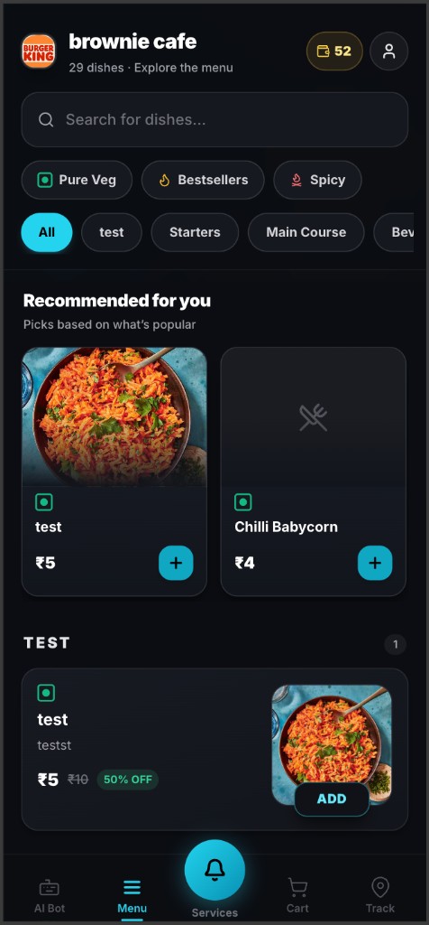 Guest menu