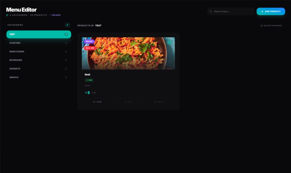 Menu editor
